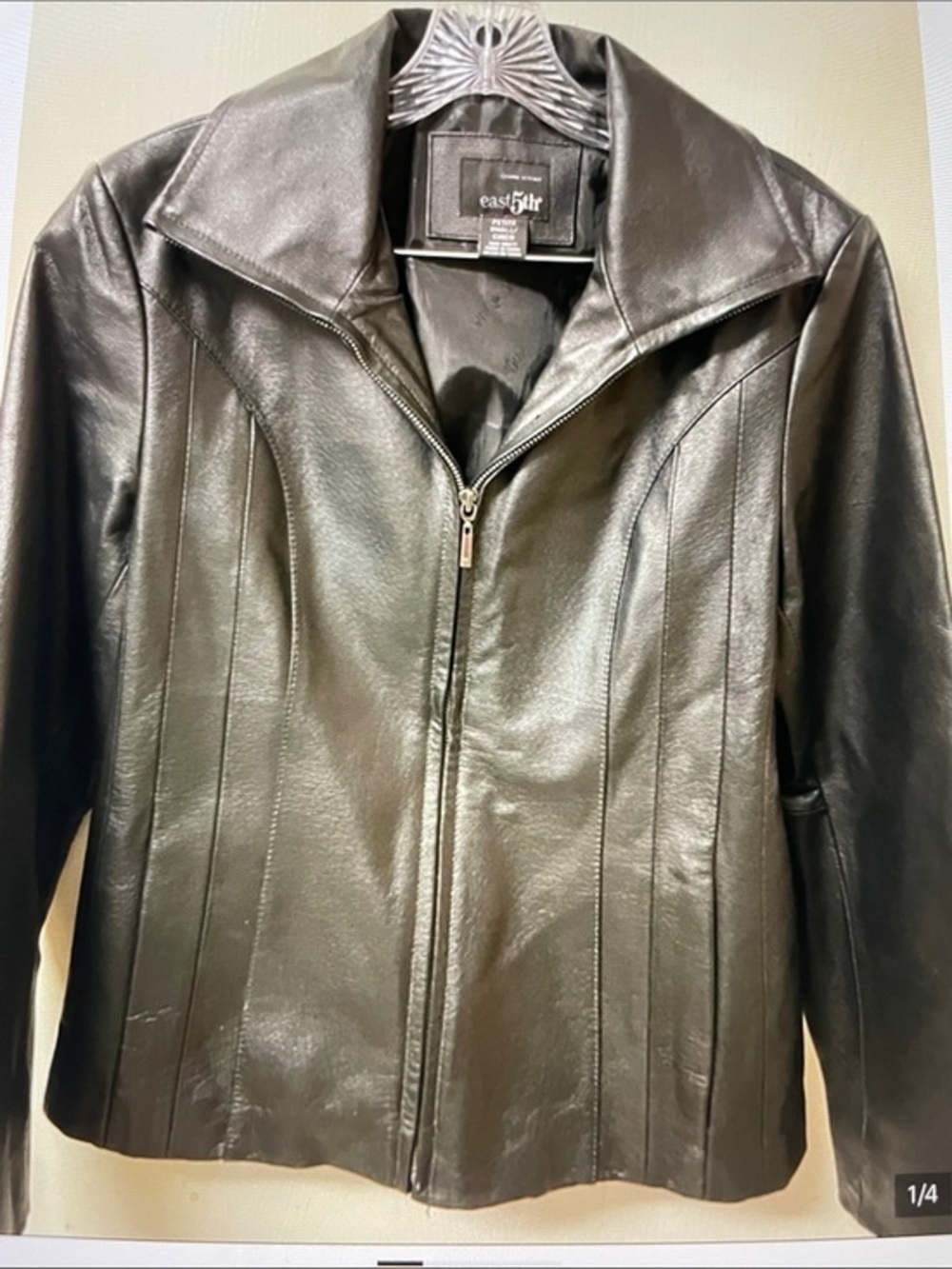 East 5th Black Leather Zip-Up Jacket